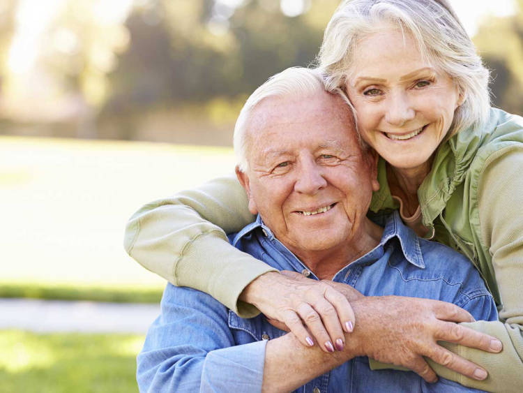 healthy looking elderly couple
